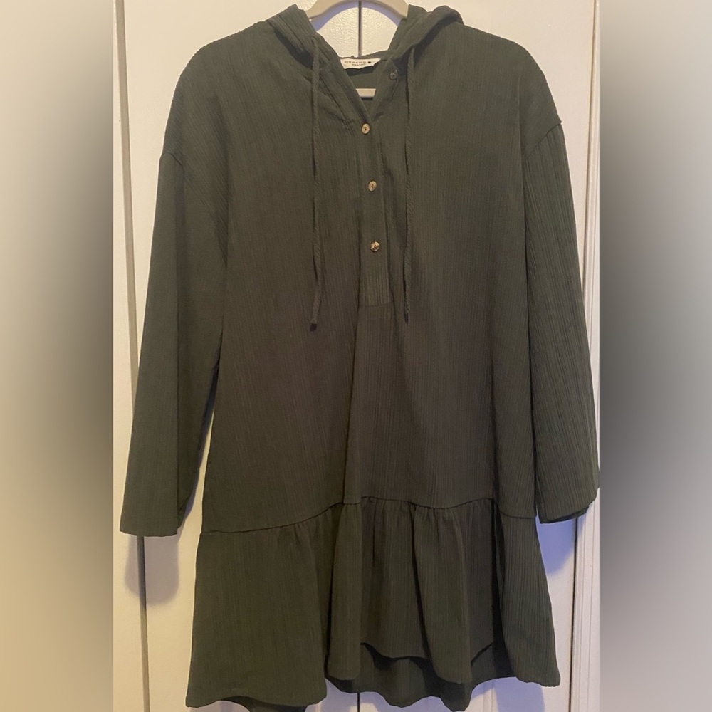 Green dress with hood